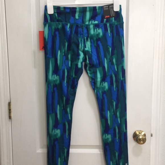 Blue and green running leggings - Picture 4 of 4